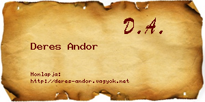 Deres Andor névjegykártya