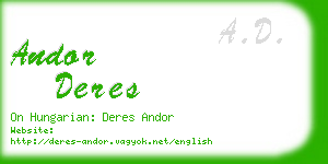 andor deres business card